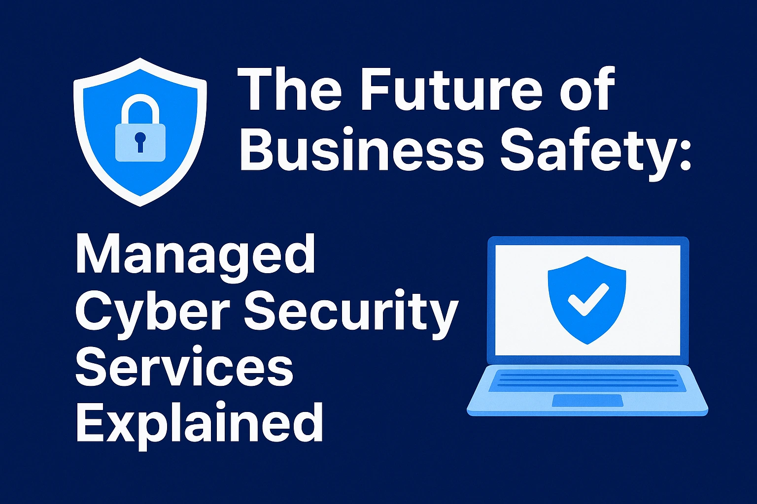 Thumbnail image illustrating managed cyber security services with shield, digital lock, and cloud network icons in Code Hyper’s brand colors, representing business safety and protection.