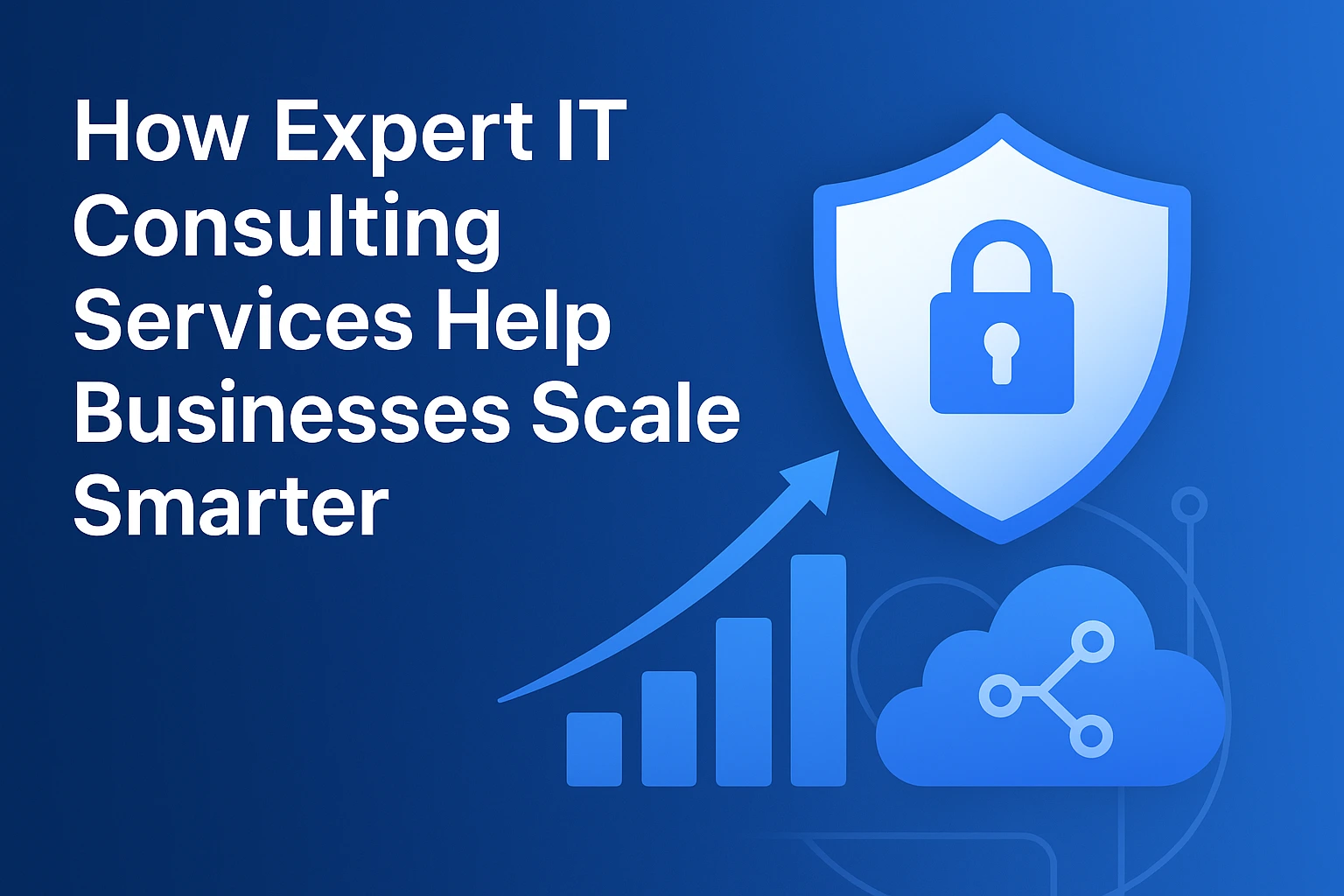 Thumbnail image representing expert IT consulting services with business growth icons, digital strategy charts, and cloud technology symbols in Code Hyper’s brand colors.