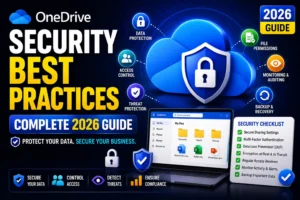 Learn the best OneDrive security practices for 2026, including data protection, access control, encryption, file permissions, threat prevention, backup strategies, and compliance tips to keep personal and business files secure.