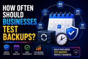 how often should businesses test backups graphic